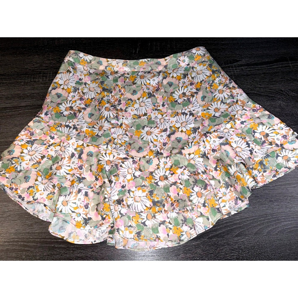 LC Lauren Conrad Floral Tiered Ruffle Mini Skirt Cottagecore Fairycore Large
